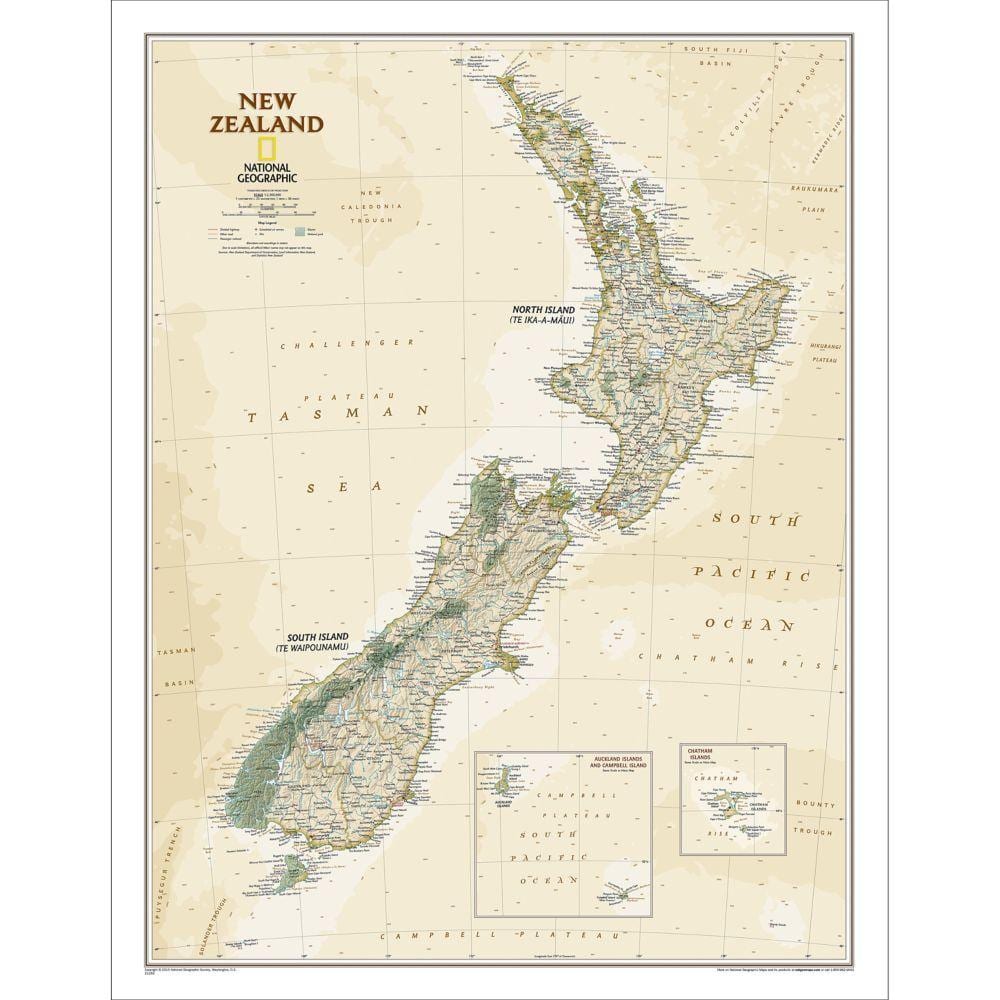 a national geographic új-zéland térkép