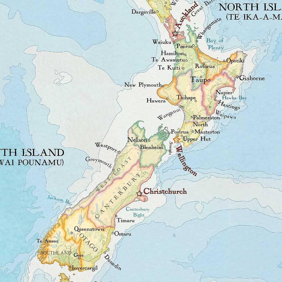 Térkép új-zéland nyomtatás