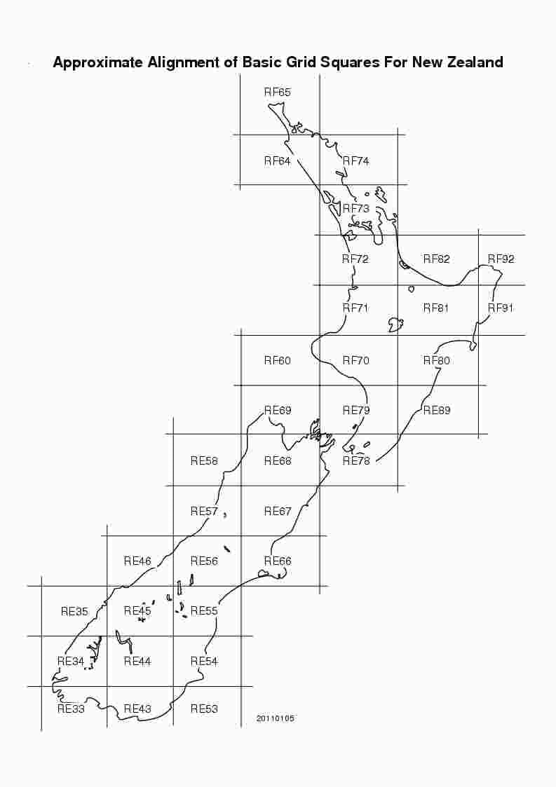 Térkép új-zéland rács