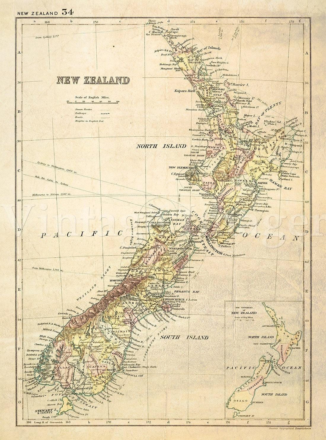 Térkép régi új-zéland