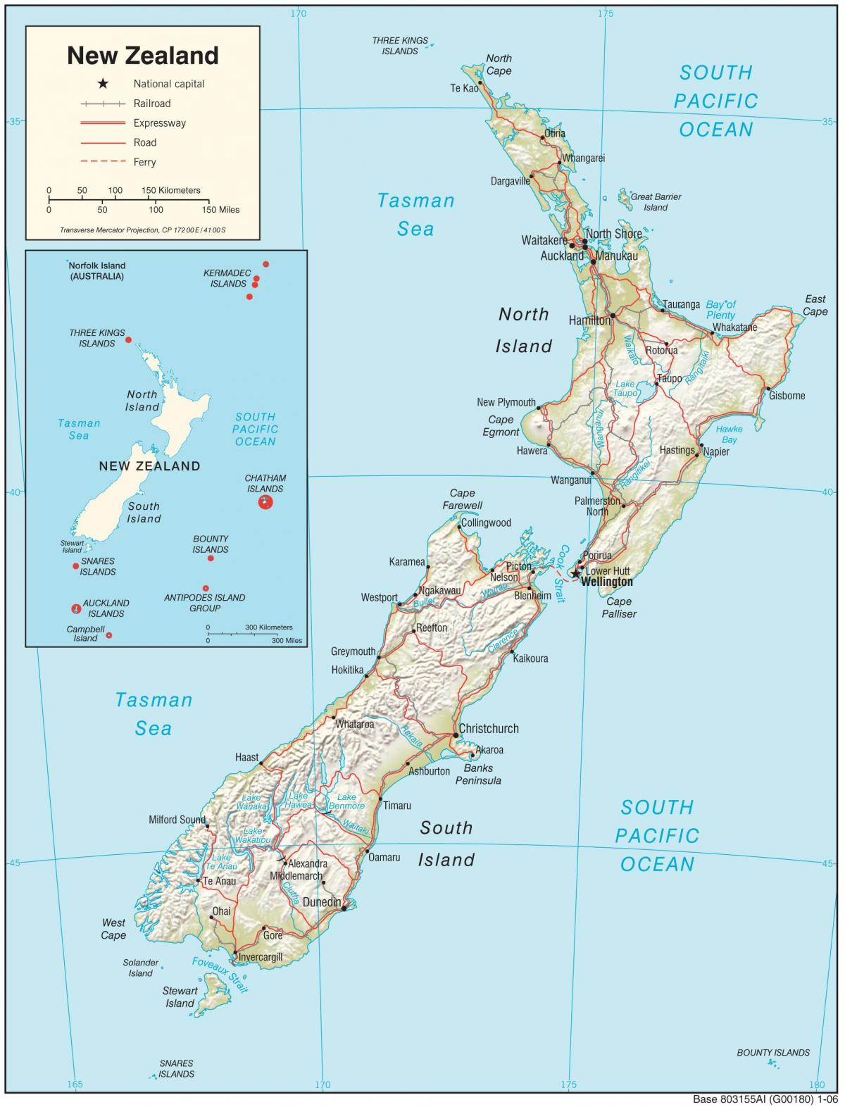 új-zéland térkép hd