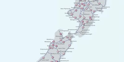 Térkép új-zéland útvonal 