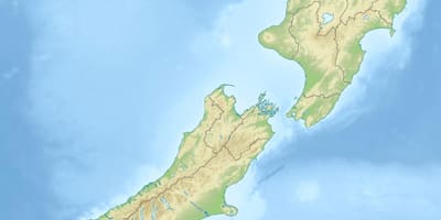 Új-zéland fizikai jellemzők térkép