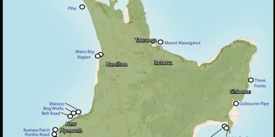 Térkép új-zéland surf
