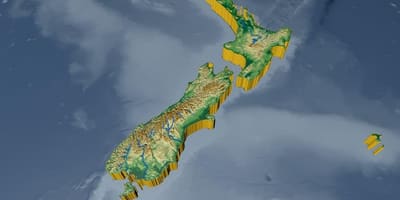 Térkép 3d-s, új-zéland