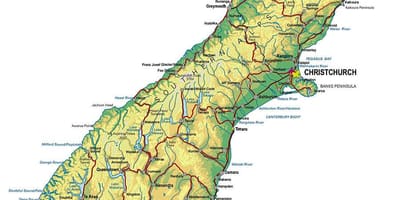 Térkép déli-alpokban, új-zéland