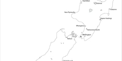 Térkép új-zéland fekete-fehér