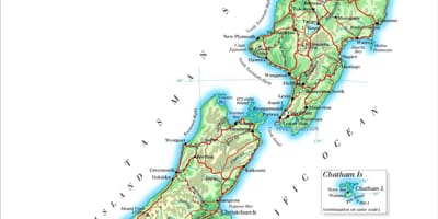 Térkép nagy, új-zéland