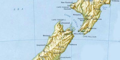 Wellington, új-zéland térképen
