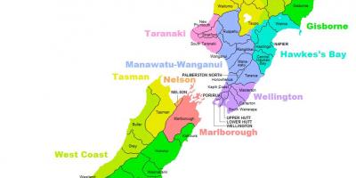 Új-zéland kerületi térkép