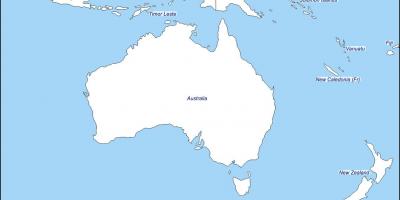Vázlatos térkép ausztrália, új-zéland