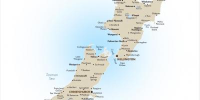 Térkép új-zéland a nagyobb városokban